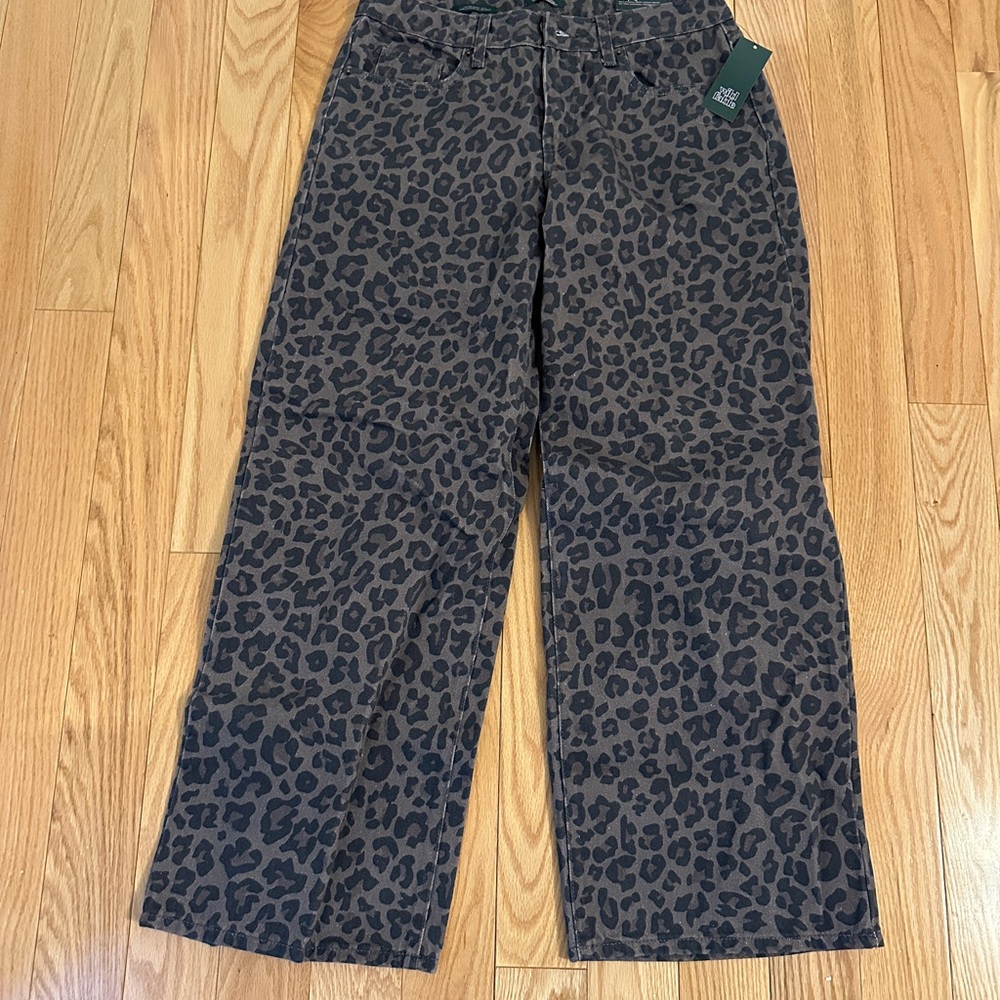 Wild Fable Low Rise Baggy Jeans Leopard NWT